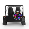 VIBRANT PSYCHEDELIC MUSHROOMS WHITE CARBON FIBER TIRE COVER FOR MOKE