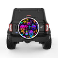VIBRANT PSYCHEDELIC MUSHROOMS WHITE TIRE COVER