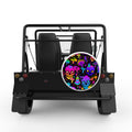 VIBRANT PSYCHEDELIC MUSHROOMS WHITE TIRE COVER FOR MOKE