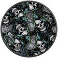 VINTAGE HALLOWEEN PATTERN BLACK CARBON FIBER TIRE COVER