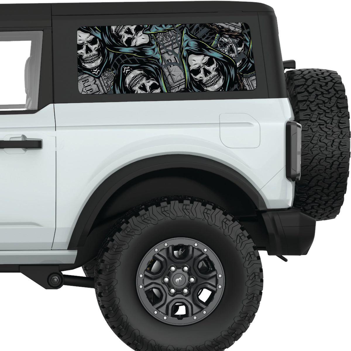 Vintage Halloween Pattern Quarter Window Decal For Ford Bronco Hard Top ...
