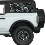 VINTAGE HALLOWEEN PATTERN QUARTER WINDOW DECAL FITS 2021+ FORD BRONCO 2 DOOR HARD TOP