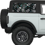 VINTAGE HALLOWEEN PATTERN QUARTER WINDOW DECAL FITS 2021+ FORD BRONCO 2 DOOR HARD TOP