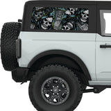 VINTAGE HALLOWEEN PATTERN QUARTER WINDOW DECAL FITS 2021+ FORD BRONCO 2 DOOR HARD TOP