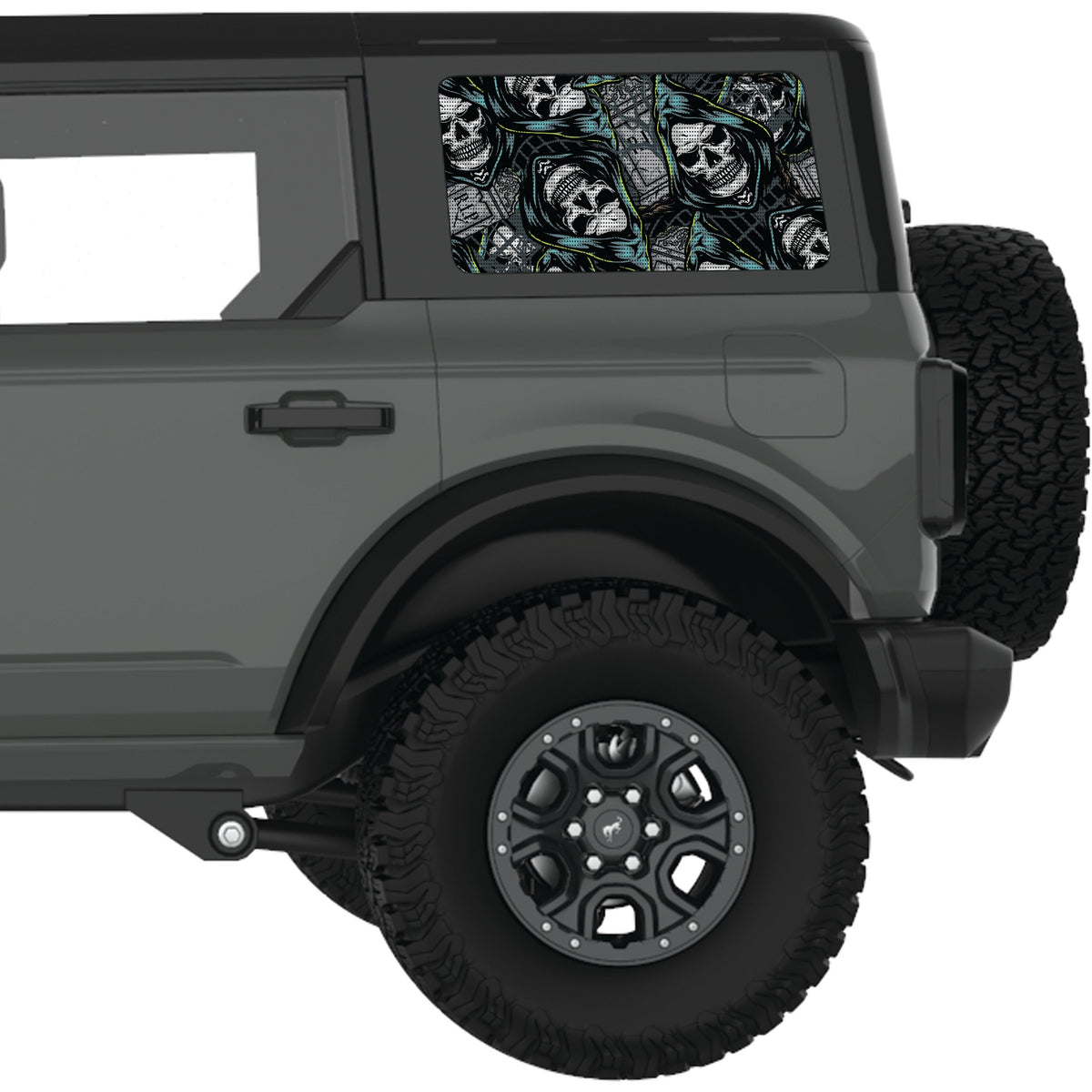 Vintage Halloween Pattern Quarter Window Decal For Ford Bronco Hard Top ...