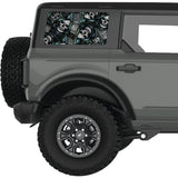 VINTAGE HALLOWEEN PATTERN QUARTER WINDOW DECAL FITS 2021+ FORD BRONCO 4 DOOR HARD TOP