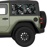 VINTAGE HALLOWEEN PATTERN QUARTER WINDOW DECAL FITS 2018+ JEEP WRANGLER 2 DOOR HARD TOP JL