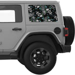 VINTAGE HALLOWEEN PATTERN QUARTER WINDOW DECAL FITS 2018+ JEEP WRANGLER 4 DOOR HARD TOP JLU