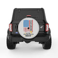 VETERAN OF THE UNITED STATES NAVY SILVER CARBON FIBER TIRE COVER