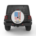 VETERAN OF THE UNITED STATES NAVY SILVER CARBON FIBER TIRE COVER