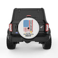 VETERAN OF THE UNITED STATES NAVY PEARL  WHITE CARBON FIBER TIRE COVER