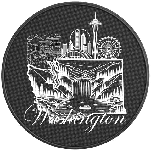 WASHINGTON COMPILATION PEARL  WHITE CARBON FIBER TIRE COVER