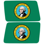 WASHINGTON STATE FLAG QUARTER WINDOW DRIVER & PASSENGER DECALS