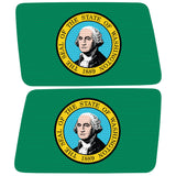 WASHINGTON STATE FLAG QUARTER WINDOW DRIVER & PASSENGER DECALS