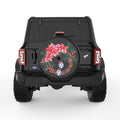 WATERCOLOR CHRISTMAS WREATH BLACK TIRE COVER