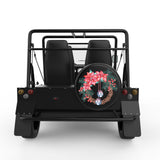 WATERCOLOR CHRISTMAS WREATH BLACK TIRE COVER FOR MOKE