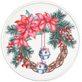 WATERCOLOR CHRISTMAS WREATH BLACK TIRE COVER