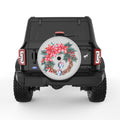 WATERCOLOR CHRISTMAS WREATH SILVER CARBON FIBER TIRE COVER