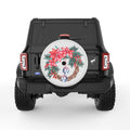 WATERCOLOR CHRISTMAS WREATH PEARL  WHITE CARBON FIBER TIRE COVER