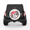 WATERCOLOR CHRISTMAS WREATH WHITE TIRE COVER