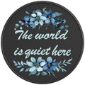 WATERCOLOUR QUOTE FLOWER BLACK CARBON FIBER TIRE COVER