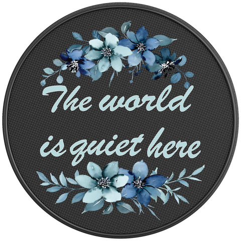 WATERCOLOUR QUOTE FLOWER PEARL  WHITE CARBON FIBER TIRE COVER