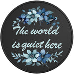 WATERCOLOUR QUOTE FLOWER BLACK TIRE COVER