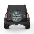 WATERCOLOUR QUOTE FLOWER BLACK CARBON FIBER TIRE COVER