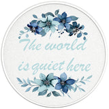 WATERCOLOUR QUOTE FLOWER PEARL  WHITE CARBON FIBER TIRE COVER