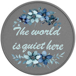 WATERCOLOUR QUOTE FLOWER SILVER CARBON FIBER TIRE COVER