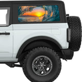 WAVE SUNSET QUARTER WINDOW DECAL FITS 2021+ FORD BRONCO 2 DOOR HARD TOP