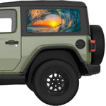 WAVE SUNSET QUARTER WINDOW DECAL FITS 2018+ JEEP WRANGLER 2 DOOR HARD TOP JL