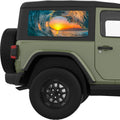 WAVE SUNSET QUARTER WINDOW DECAL FITS 2011-2018 JEEP WRANGLER 2 DOOR HARD TOP JK
