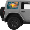 WAVE SUNSET QUARTER WINDOW DECAL FITS 2011-2018 JEEP WRANGLER 4 DOOR HARD TOP JKU