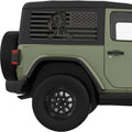 WEIMARANER US FLAG QUARTER WINDOW DECAL FITS 2011-2018 JEEP WRANGLER 2 DOOR HARD TOP JK