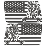 WEIMARANER US FLAG QUARTER WINDOW DRIVER & PASSENGER DECALS