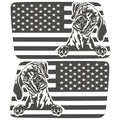 WEIMARANER US FLAG QUARTER WINDOW DRIVER & PASSENGER DECALS
