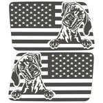 WEIMARANER US FLAG QUARTER WINDOW DRIVER & PASSENGER DECALS