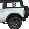 WEST VIRGINIA STATE FLAG QUARTER WINDOW DECAL FITS 2021+ FORD BRONCO 2 DOOR HARD TOP