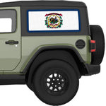 WEST VIRGINIA STATE FLAG QUARTER WINDOW DECAL FITS 2018+ JEEP WRANGLER 2 DOOR HARD TOP JL