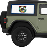 WEST VIRGINIA STATE FLAG QUARTER WINDOW DECAL FITS 2011-2018 JEEP WRANGLER 2 DOOR HARD TOP JK