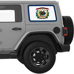 WEST VIRGINIA STATE FLAG QUARTER WINDOW DECAL FITS 2018+ JEEP WRANGLER 4 DOOR HARD TOP JLU