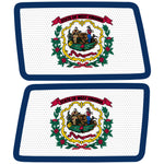 WEST VIRGINIA STATE FLAG QUARTER WINDOW DRIVER & PASSENGER DECALS