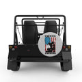 WE STAND FOR THE FLAG WE KNEEL FOR THE FALLEN SILVER CARBON FIBER TIRE COVER FOR MOKE