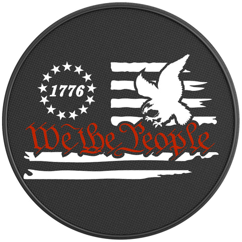 WE THE PEOPLE AMERICAN FLAG 1776 BALD EAGLE BLACK CARBON FIBER TIRE COVER