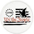 WE THE PEOPLE AMERICAN FLAG 1776 BALD EAGLE PEARL  WHITE CARBON FIBER TIRE COVER