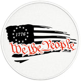 WE THE PEOPLE AMERICAN FLAG 1776 PEARL  WHITE CARBON FIBER TIRE COVER