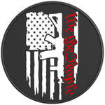 WE THE PEOPLE AMERICAN FLAG 2ND AMENDMENT BLACK CARBON FIBER TIRE COVER