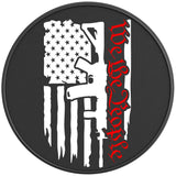 WE THE PEOPLE AMERICAN FLAG 2ND AMENDMENT BLACK CARBON FIBER TIRE COVER