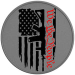 WE THE PEOPLE AMERICAN FLAG 2ND AMENDMENT SILVER CARBON FIBER TIRE COVER